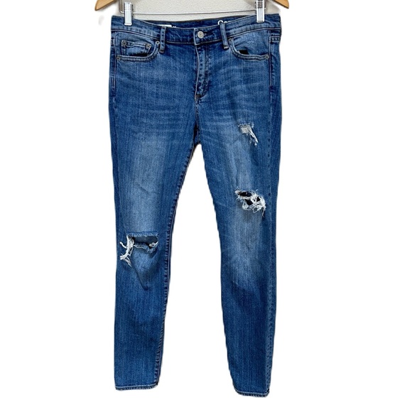 GAP Denim - GAP Authentic True Skinny Destructed Medium Wash Jeans‎ Women’s Sz 28